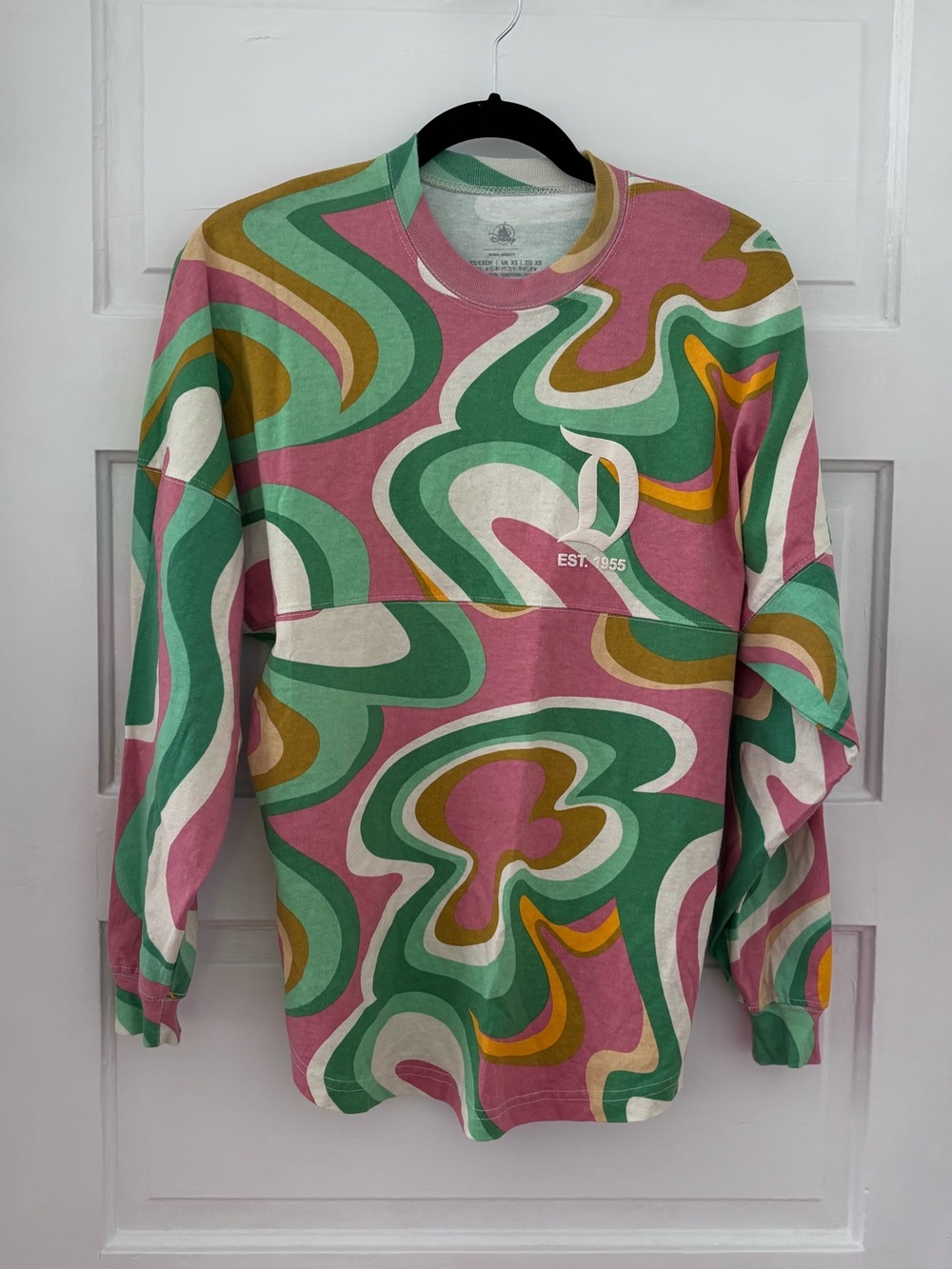 Disneyland Resort Spirt Jersey - Retro Pink/Green Swirl - XS